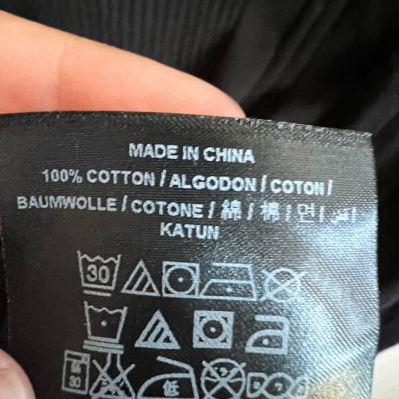 Guess Black Ribbed Sweater Mens 100% Cotton Minimalist Y2K Classic Medium - Picture 4 of 6